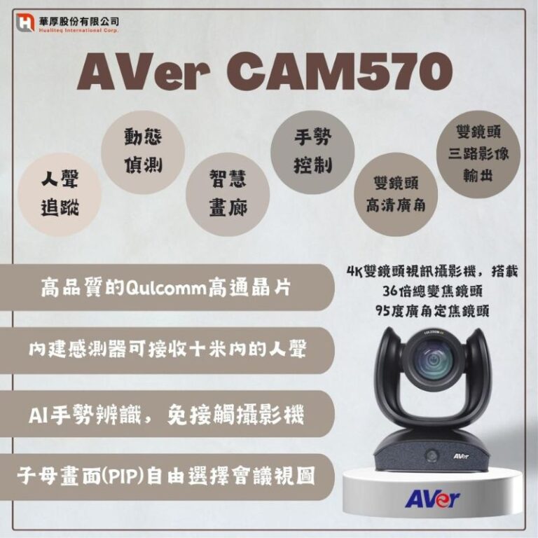 AVer2023新品！CAM570聲音追蹤鏡頭